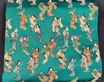 Vintage Japanese Obi Kimono Belt Nagoya Style Silk Sash Authentic Traditional Clothing - Holiday Party