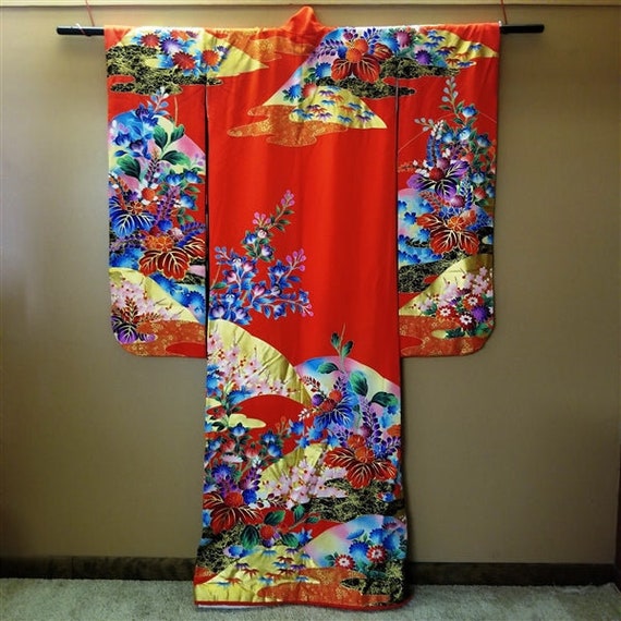 Vintage Japanese Wedding Kimono Kakeshita Formal … - image 3