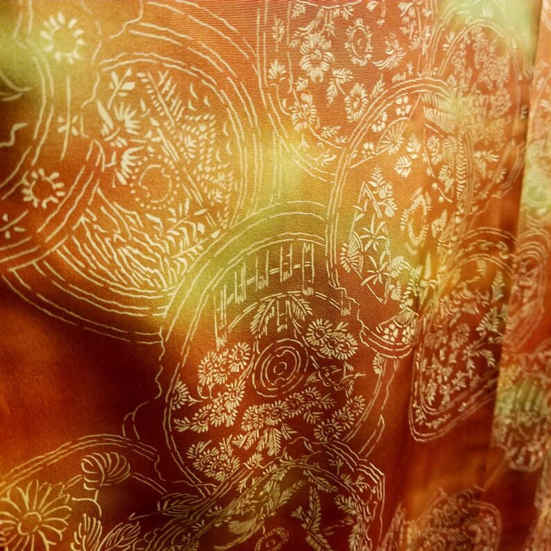 Modified XL Vintage Japanese Kimono Jacket Haori Plus Size OKI September Sunrise