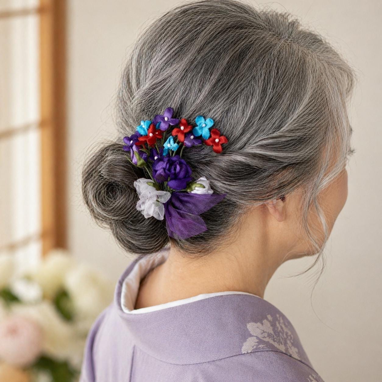 Kyoto Tama Kanzashi Hair Pin Accessory Floral Green Vintage Japanese Kanzashi Hair Pin – Kimono Floral Hair  main image 4