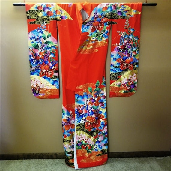 Vintage Japanese Wedding Kimono Kakeshita Formal … - image 5