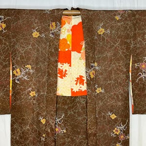 Woman&#39;s Haori Jacket Vintage Japanese Silk Kimono Jacket - Spiderweb of Florals