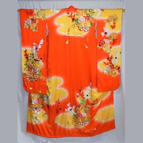 Vintage Japanese Wedding Kimono Kakeshita Bridal … - image 1