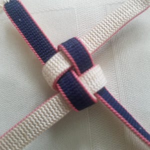 Haori Himo Vintage Japanese Kimono Jacket Cording Ties Closure Woven Kumihimo - Navy Plus