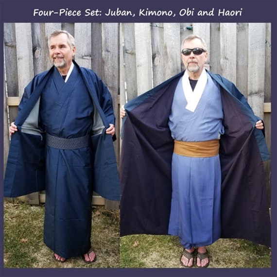 Vintage Japanese Man's Kimono Set Formal Kimono Forma… Gem