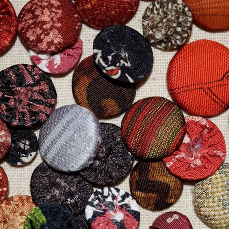 50 Vintage Button Blanks Snap Covers Japanese Michiyuki Kimono Jackets Mix
