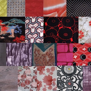 Five Yard Surprise - Vintage japanischer Kimono-Stoff Yardage Bundle Mix