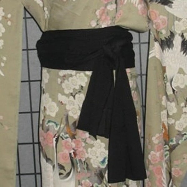 Ceinture kimono simple avec écharpe en tissu contemporain décontracté - Diverses options de couleurs