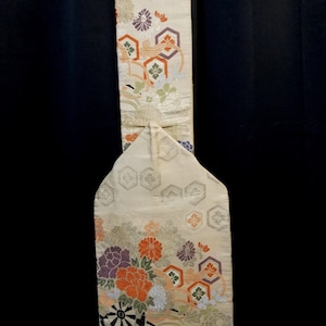 Vintage Japanese Obi Kimono Belt Nagoya Style Silk Sash Wear or Display - Maru Motifs