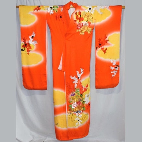 Vintage Japanese Wedding Kimono Kakeshita Bridal … - image 2