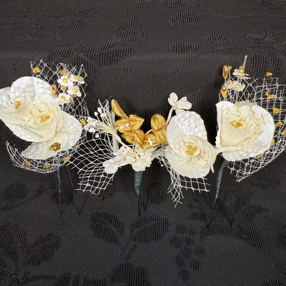 Vintage Japanese Kanzashi Hair Pin Trio 3 Piece Set Kimono  display picture 1