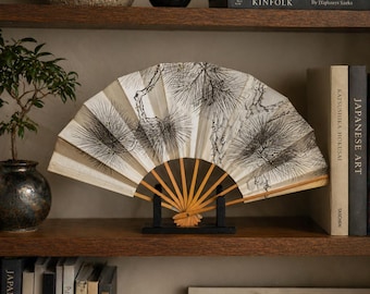 Folding Dance Fan Vintage Japanese Traditional Sensu - Matsu Art