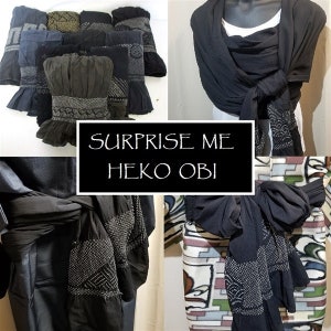 Vintage Japanese Heko Obi Belt Man&#39;s Obi Silk Scarf - Surprise Me