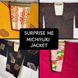 Vintage Japanese Michiyuki Kimono Jacket Coat Woman&#39;s Short Kimono Traditional Clothing - Surprise Me!