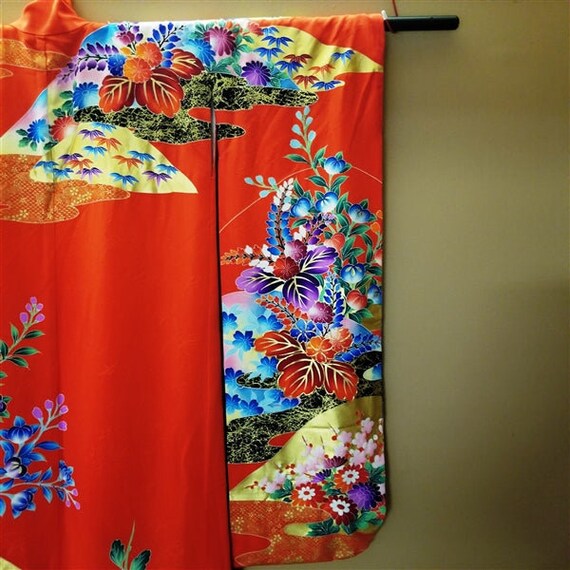 Vintage Japanese Wedding Kimono Kakeshita Formal … - image 4
