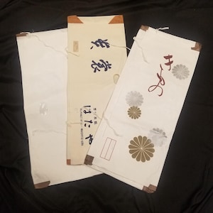 Kimono Tatoushi Envelopes Vintage Japanese Wrapping Paper for Storing Kimono Set of Three - Kimono Tatoushi