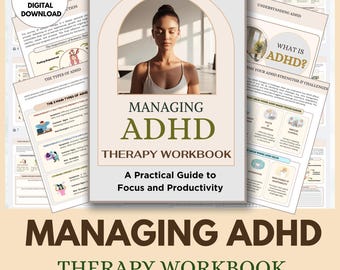 ADHD Therapy Workbook: Focus & Productivity Guide (Digital Download)