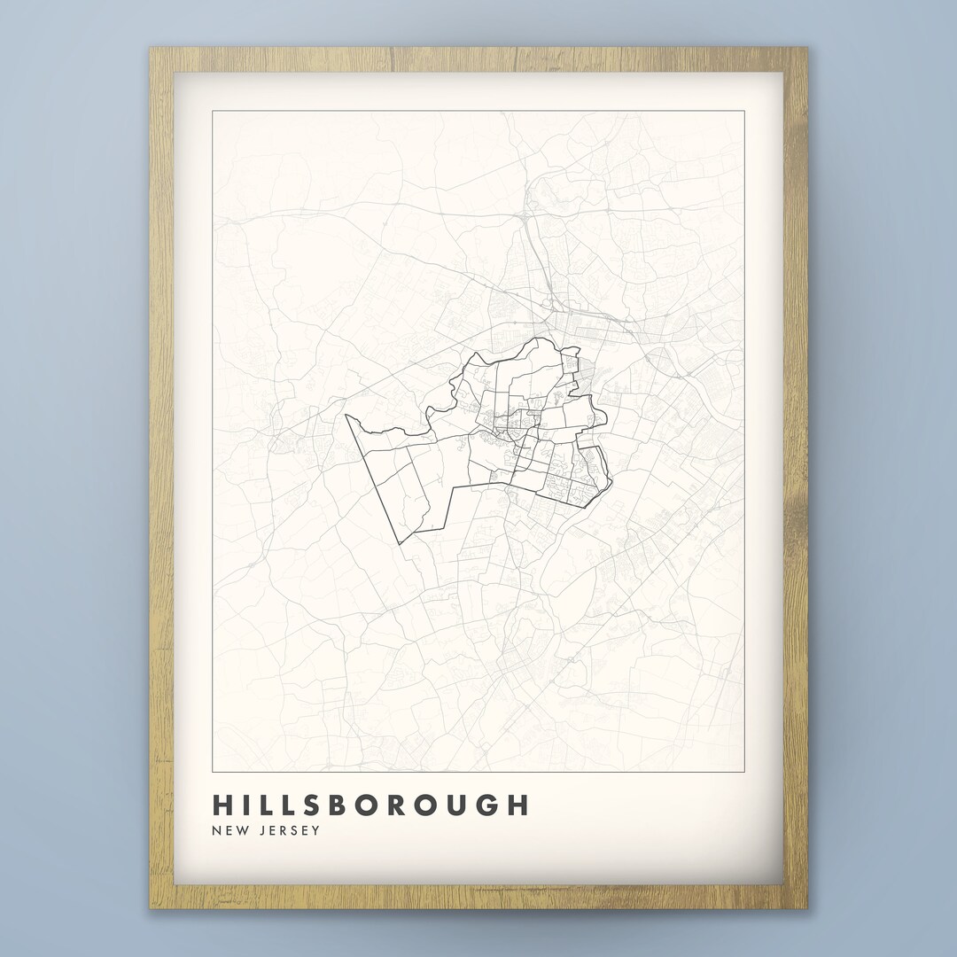 Hillsborough, NJ Map New Jersey City/town Poster - Etsy