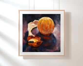 Keukenfruit schilderij originele kunst olieverf op doek 15 bij 15 inch