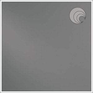 May include: A solid gray background with a white border. A circular logo composed of concentric arcs is in the upper right corner. The image is a simple, minimalist design.