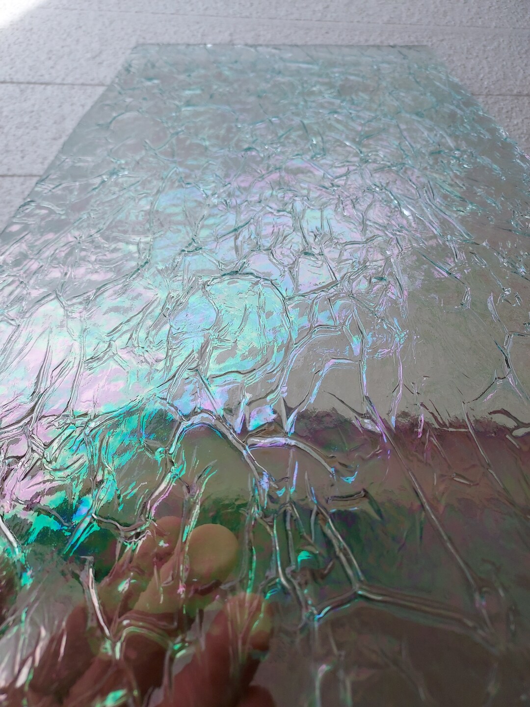 12 X 12 Stained Glass Sheet Clear Krinkle Etsy