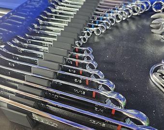 Magnetic Wrench Organizer | 1-13 Slot Tool Holder Block | Custom Wrench Rack With Magnetic Base | Toolbox Drawer Organizer