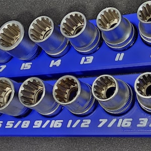 Magnetic Socket Holder for Harbor Freight 1/2&quot; Drive Spline Sockets SAE & METRIC Available