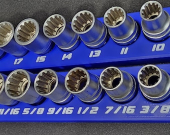 Magnetic Spline Socket Organizer – Fits Pittsburgh 96362 96810 | 1/2 Drive 3D Printed Holder | Multi Fit Socket Storage