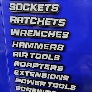 Toolbox Labels | Custom Magnetic Drawer Labels for Toolboxes, Cabinets & Shelving | Personalized 10 Pack image 8