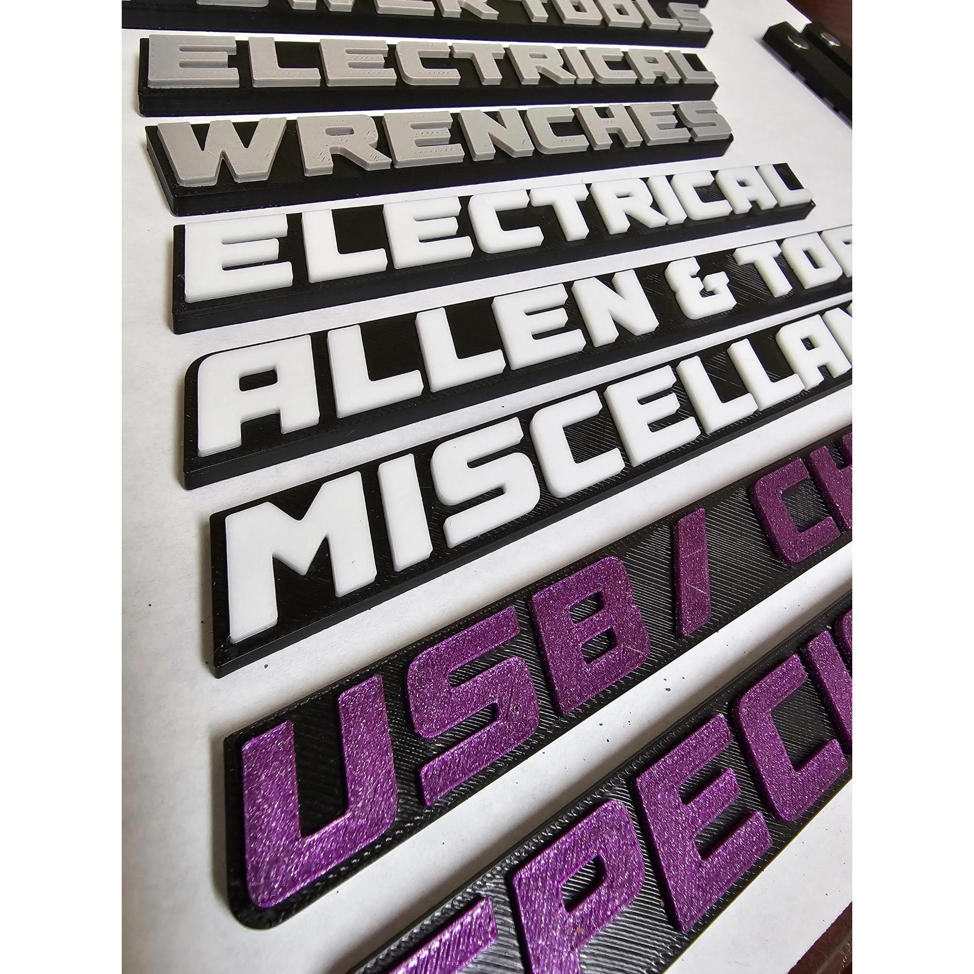 Toolbox Labels | Custom Magnetic Labels for Drawers, Cabinets