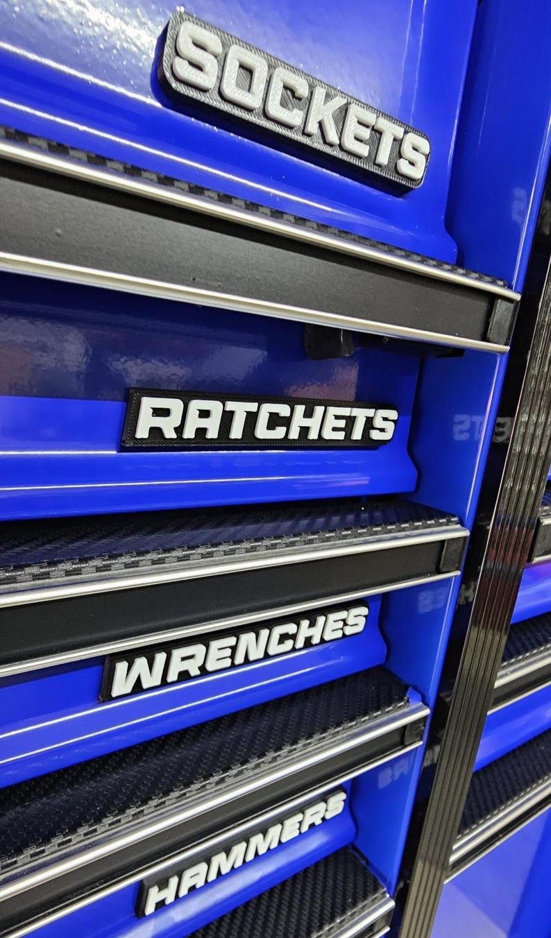 Toolbox Labels | Custom Magnetic Drawer Labels for Toolboxes, Cabinets & Shelving | Personalized 10 Pack image 10