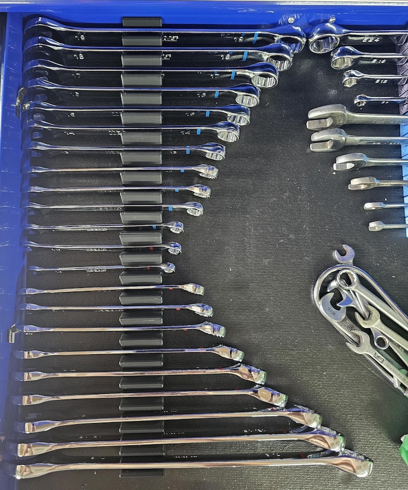 Magnetic Wrench Organizer | 1-13 Slot Tool Holder Block | Custom Wrench Rack With Magnetic Base | Toolbox Drawer Organizer image 2