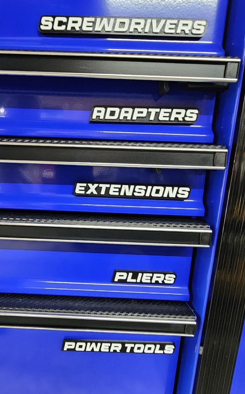 Toolbox Labels | Custom Magnetic Drawer Labels for Toolboxes, Cabinets & Shelving | Personalized 10 Pack image 11