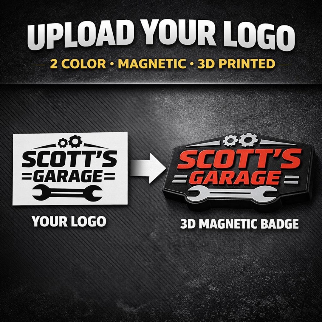 Custom Tool Logo Magnetic Badge (2 Color) | Upload Your Logo | 3D ...