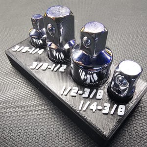 Magnetic Socket Adapter Holder – Fits Pittsburgh Quinn ICON | 4pc Organizer | 3D Printed Drive Adapter Storage