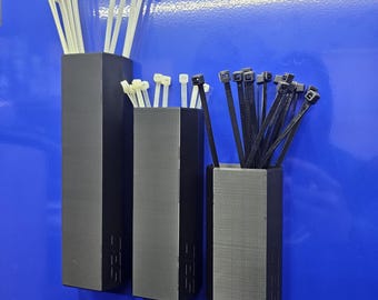 Magnetic Zip Tie Holder – 3 Sizes (6” / 8” / 11–12”) | Garage & Toolbox Organizer | by S3C