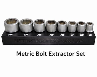 Magnetic Bolt Extractor Socket Organizer – Fits Pittsburgh 67894 | 3/8 Drive 9pc Holder | 3D Printed Tool Storage