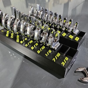 ICON 3/8&quot; SAE & METRIC Crowfoot Wrench Toolbox Organizer / Harbor Freight Crowfoot Wrench Organizer Tray