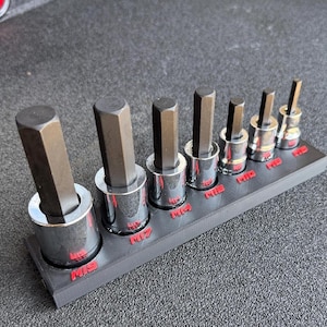 Snap-On 7 pc 1/2&quot; Drive Hex Socket Set Magnetic Organizer / Holder Tray