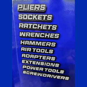 Custom Toolbox Magnetic Labels | Personalized Labels for Toolbox Organization, Shelving, Drawers & Cabinets | New Font | 10 Pack by S3C |