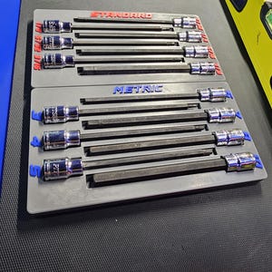Magnetic Hex Socket Organizer – Fits Pittsburgh 67889 67890 | SAE or Metric 7pc Holder | 3/8 Drive 3D Printed Storage