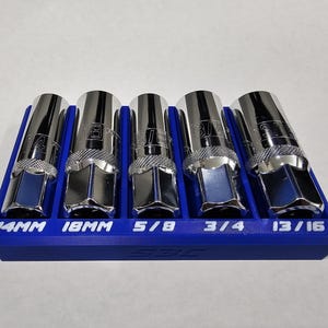 Magnetic Spark Plug Socket Holder – Fits Harbor Freight Pittsburgh 70701 5pc Set – 3D Printed Organizer for Toolbox & Garage
