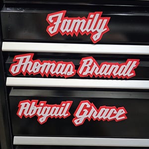 Personalized Milwaukee Style Magnetic Toolbox Name Tag | Custom Mechanic Name Badge | Tool Box Label