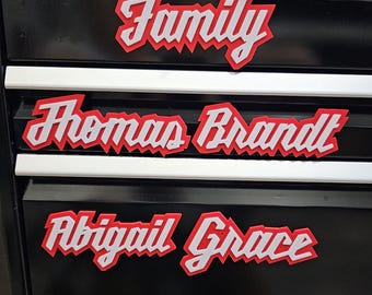 Personalized Milwaukee Style Magnetic Toolbox Name Tag | Custom Mechanic Name Badge | Tool Box Label