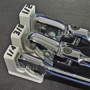 Magnetic Ratchet Holder 1/4 3/8 1/2 Drive | Teardrop Style Toolbox Organizer | 3D Printed Ratchet Storage | Fits ICON, Quinn, Tekton Style