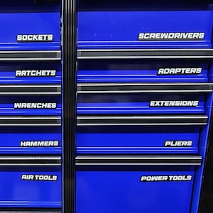 Toolbox Labels | Custom Magnetic Drawer Labels for Toolboxes, Cabinets & Shelving | Personalized 10 Pack image 9