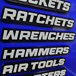 Toolbox Labels | Custom Magnetic Drawer Labels for Toolboxes, Cabinets & Shelving | Personalized 10 Pack image 6
