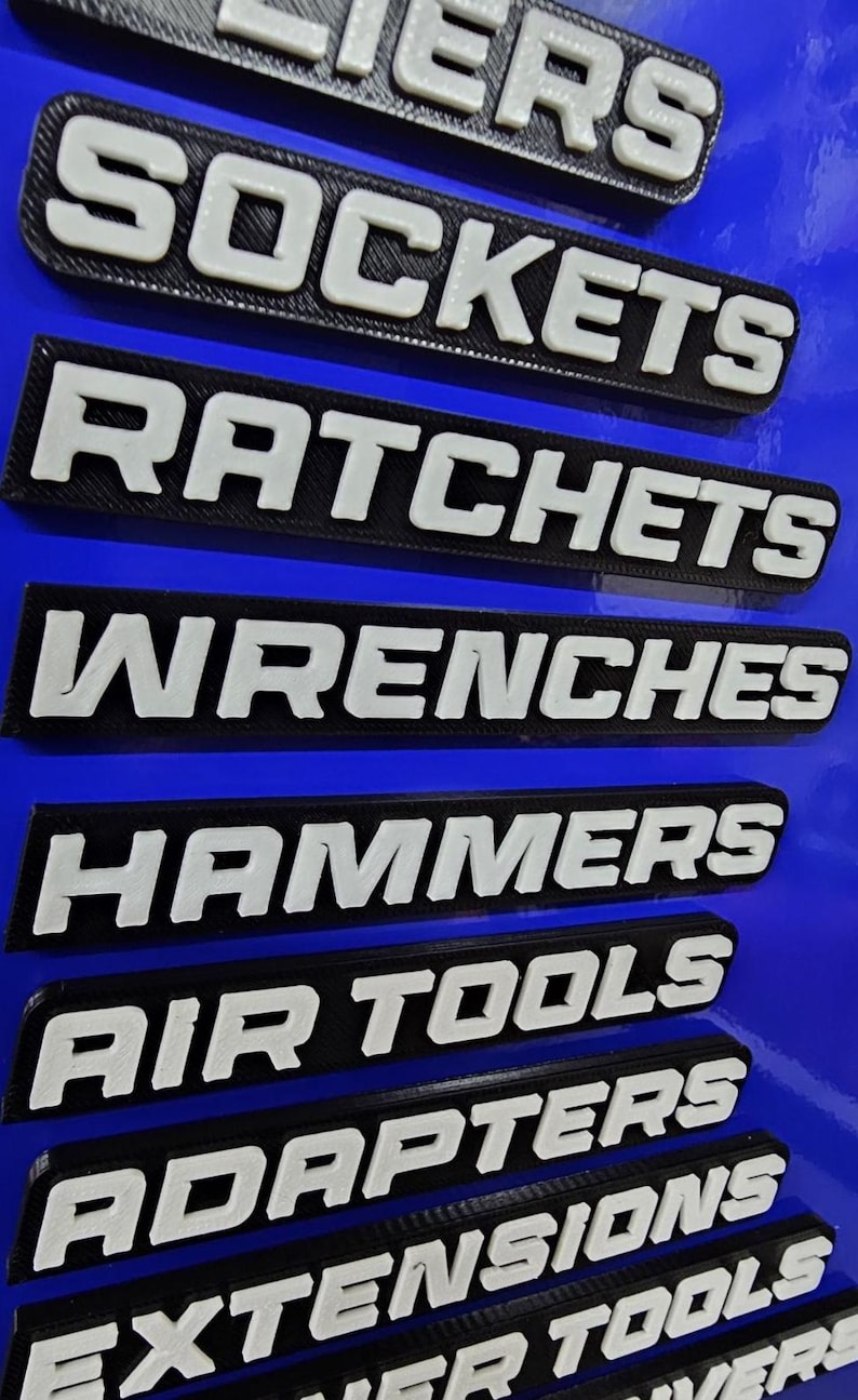 Toolbox Labels | Custom Magnetic Drawer Labels for Toolboxes, Cabinets & Shelving | Personalized 10 Pack image 6