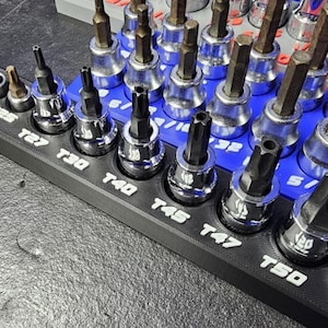 Magnetic Torx Socket Organizer – Fits ICON 59753 56366 | 1/4 & 3/8 Drive 3D Printed Holder | Star Socket Storage
