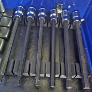 Magnetic Socket Organizer – 3/8 Drive Long Hex & Torx Bit Holder | 3D Printed Toolbox Storage System